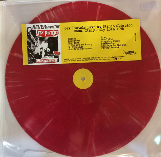 Sex Pistols : Live At Stadio Olimpico, Roma, Italy July 10th 1996 (LP, Album, RSD, Ltd, Num, S/Edition, Red)