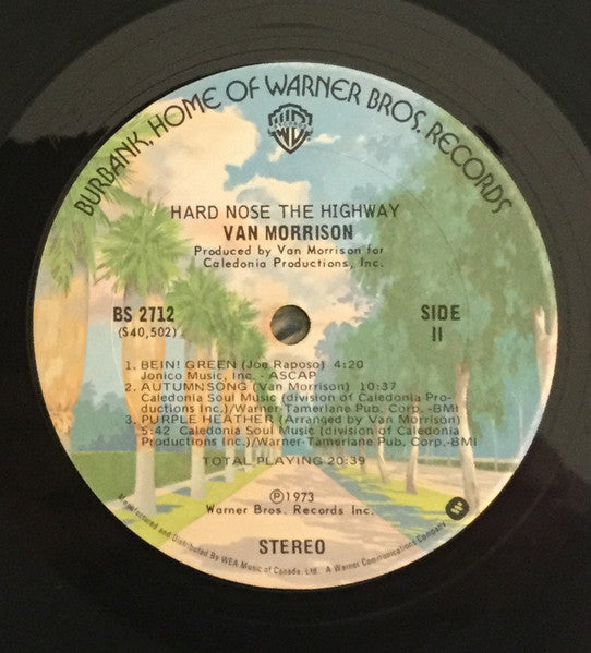 Van Morrison : Hard Nose The Highway (LP, Album, Gat)