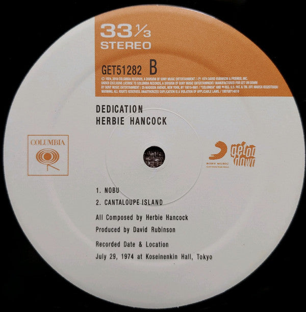 Herbie Hancock = Herbie Hancock : Dedication = デディケーション (LP, Album, RSD, RE)