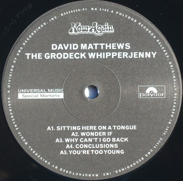 Dave Matthews (3) : The Grodeck Whipperjenny (LP, Album, RSD, RE)