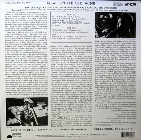 Gil Evans And His Orchestra Featuring Cannonball Adderley : New Bottle Old Wine (LP, Album, RE, 180)