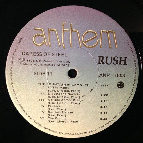 Rush : Caress Of Steel (LP, Album, RE)