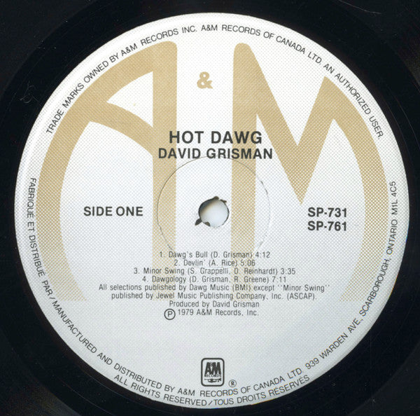 David Grisman : Hot Dawg (LP, Album, RE)