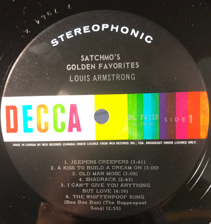 Louis Armstrong : Satchmo's Golden Favorites (LP, Album, RE)