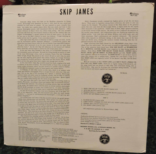 Skip James : Greatest Of The Delta Blues Singers (LP, Album, RE)