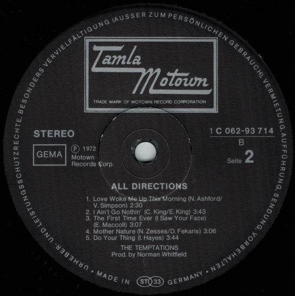 The Temptations : All Directions (LP, Album)