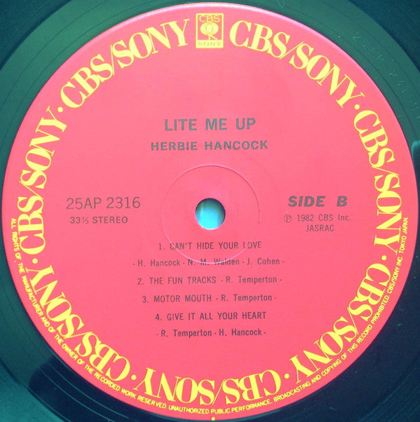 Herbie Hancock = Herbie Hancock : Lite Me Up = ライト・ミー・アップ (LP, Album)