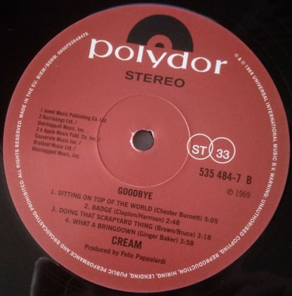Cream (2) : Goodbye (LP, Album, RE, 180)