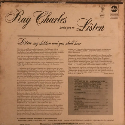 Ray Charles : Invites You To Listen (LP, Album, Mono)