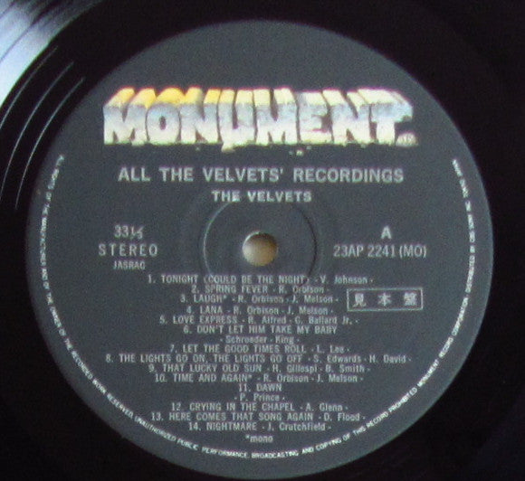 The Velvets : All The Velvets' Recordings (LP, Comp, Promo)