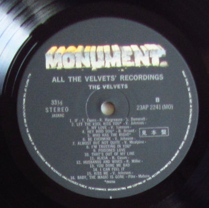 The Velvets : All The Velvets' Recordings (LP, Comp, Promo)