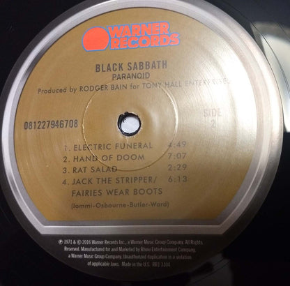Black Sabbath : Paranoid (LP, Album, RE, RM, Gat)