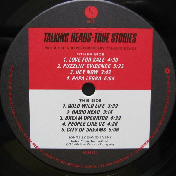 Talking Heads : True Stories (LP, Album)