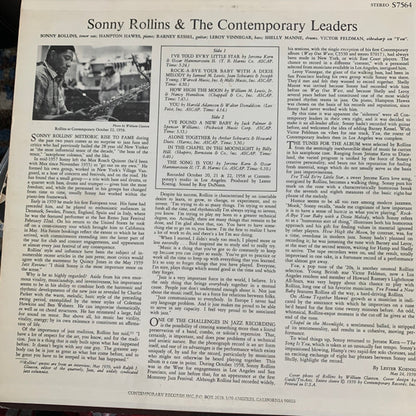 Sonny Rollins : Sonny Rollins And The Contemporary Leaders (LP, Album, RE)