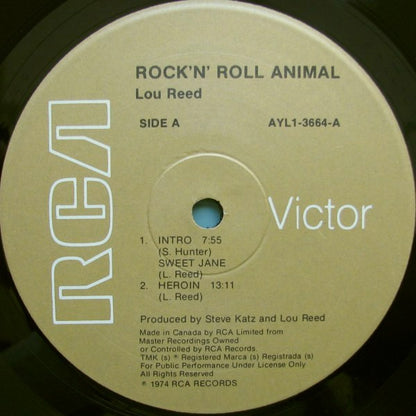 Lou Reed : Rock 'N' Roll Animal (LP, Album, RE)