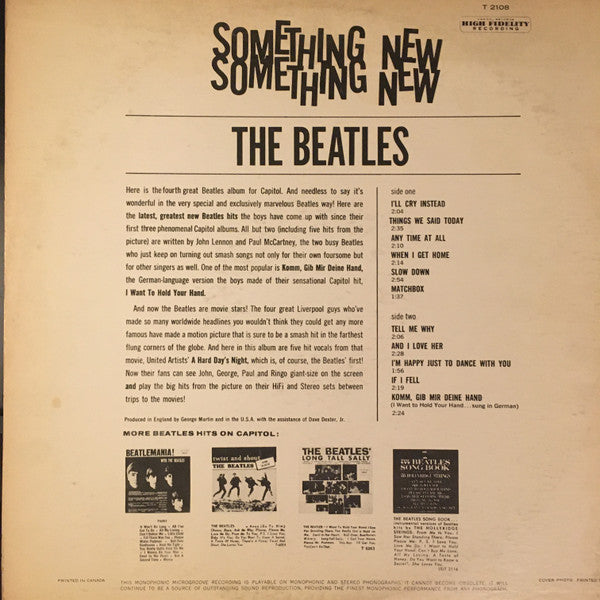The Beatles : Something New (LP, Album, Mono)