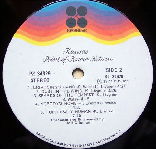Kansas (2) : Point Of Know Return (LP, Album)