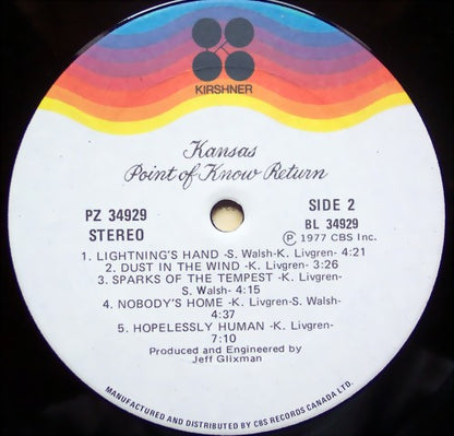 Kansas (2) : Point Of Know Return (LP, Album)