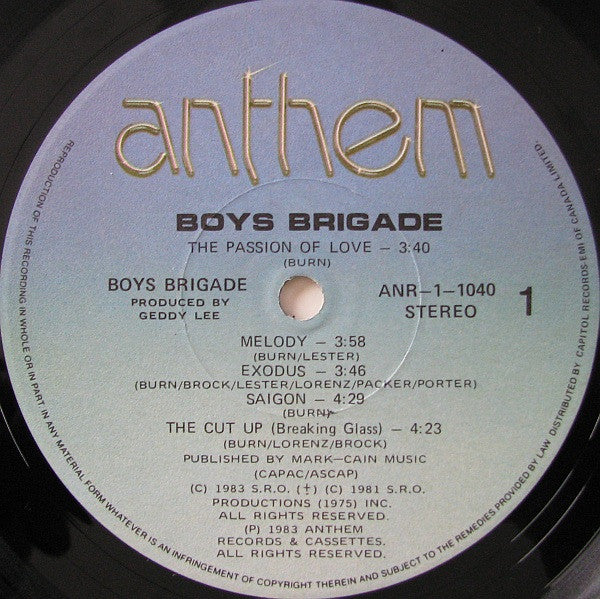 Boys Brigade : Boys Brigade (LP, Album)