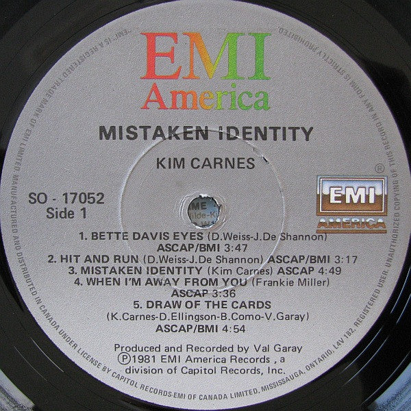 Kim Carnes : Mistaken Identity (LP, Album)