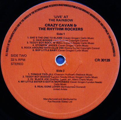 Crazy Cavan And The Rhythm Rockers : Live At The Rainbow (LP)