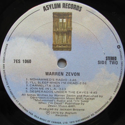 Warren Zevon : Warren Zevon (LP, Album)