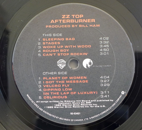 ZZ Top : Afterburner (LP, Album)