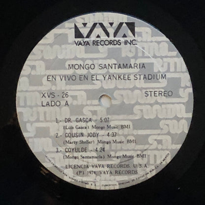 Mongo Santamaria : Live At Yankee Stadium (LP, Album, RE)
