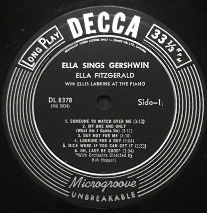 Ella Fitzgerald : Ella Sings Gershwin  (LP, Album, Mono)