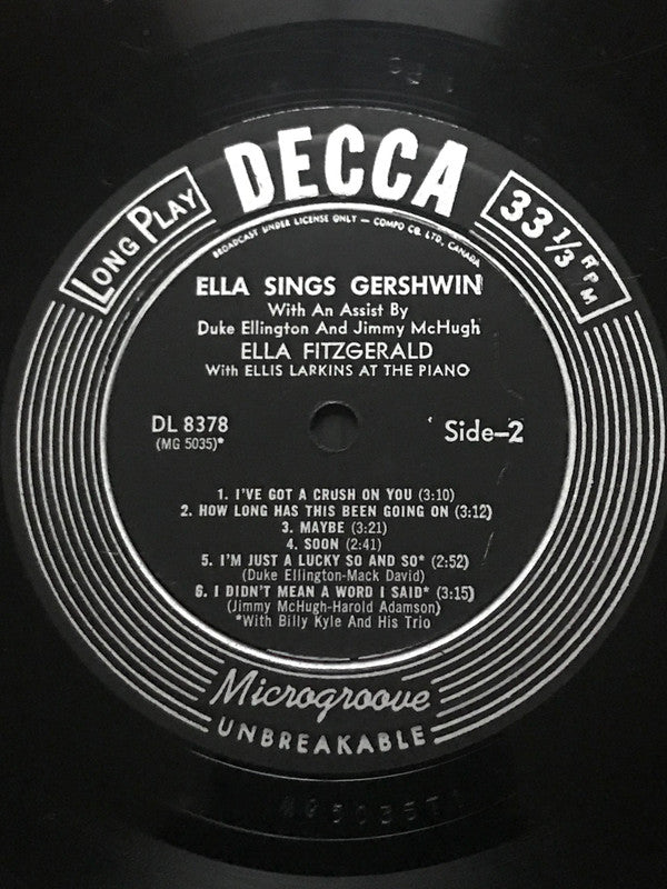 Ella Fitzgerald : Ella Sings Gershwin  (LP, Album, Mono)