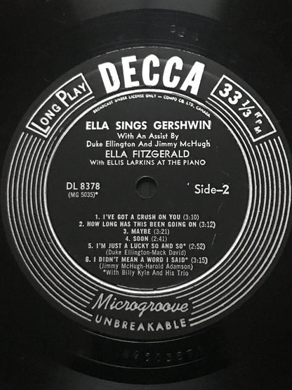 Ella Fitzgerald : Ella Sings Gershwin  (LP, Album, Mono)