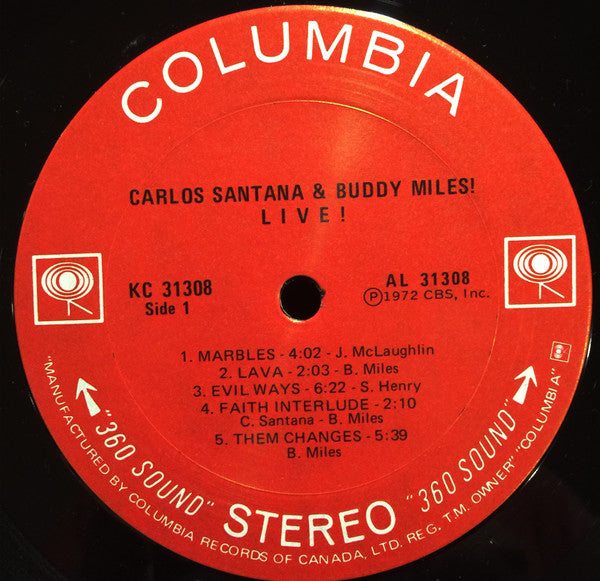 Carlos Santana & Buddy Miles : Carlos Santana & Buddy Miles! Live! (LP, Album, Uni)