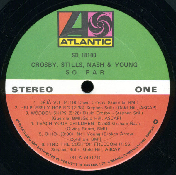 Crosby, Stills, Nash & Young : So Far (LP, Comp, RE, Qua)