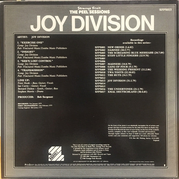 Joy Division : The Peel Sessions (12", EP)