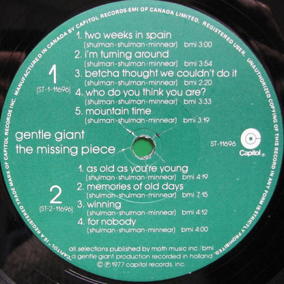 Gentle Giant : The Missing Piece (LP, Album)