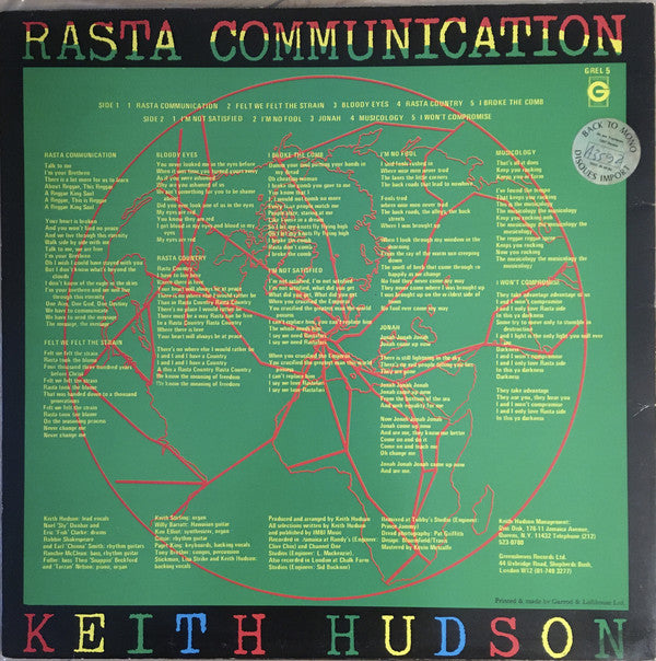 Keith Hudson : Rasta Communication (LP, Album)