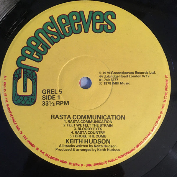 Keith Hudson : Rasta Communication (LP, Album)