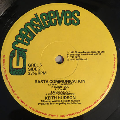 Keith Hudson : Rasta Communication (LP, Album)