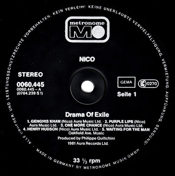 Nico (3) : Drama Of Exile (LP, Album)
