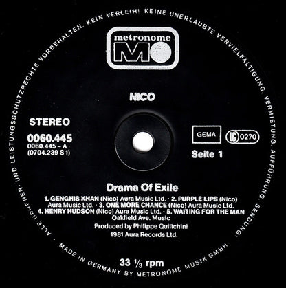 Nico (3) : Drama Of Exile (LP, Album)