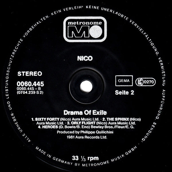 Nico (3) : Drama Of Exile (LP, Album)