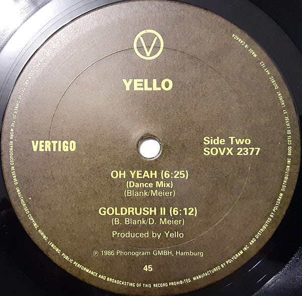 Yello : Goldrush (12", Single)