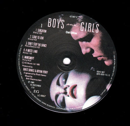 Bryan Ferry : Boys And Girls (LP, Album, Club)