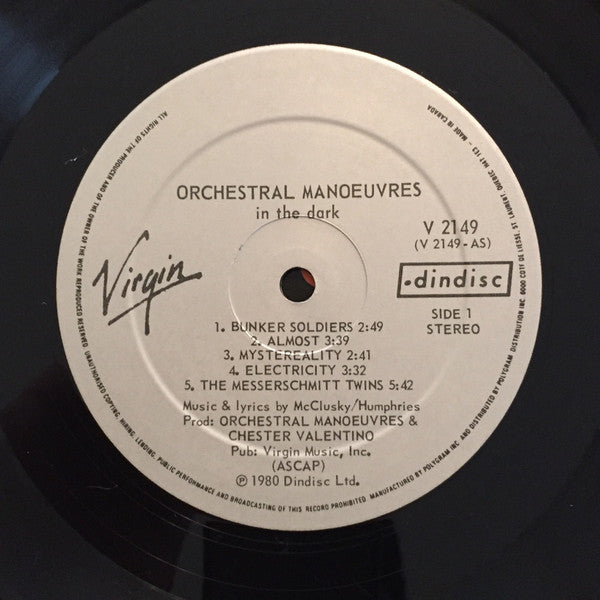 Orchestral Manoeuvres In The Dark : Orchestral Manoeuvres In The Dark (LP, Album, Qua)