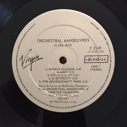 Orchestral Manoeuvres In The Dark : Orchestral Manoeuvres In The Dark (LP, Album, Qua)