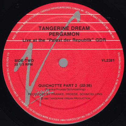 Tangerine Dream : Pergamon (Live At The »Palast Der Republik« GDR) (LP, Album, RE)