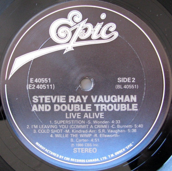 Stevie Ray Vaughan And Double Trouble* : Live Alive (2xLP, Album)