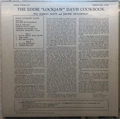 Eddie "Lockjaw" Davis With Shirley Scott And Jerome Richardson : The Eddie "Lockjaw" Davis Cookbook Volume 1 (LP, Album, Mono)