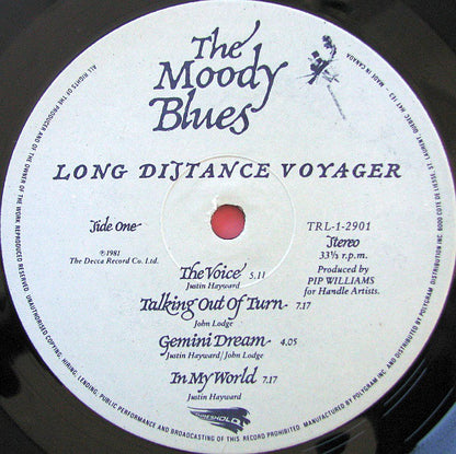 The Moody Blues : Long Distance Voyager (LP, Album, Gat)