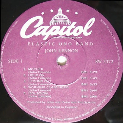 John Lennon & The Plastic Ono Band : John Lennon / Plastic Ono Band (LP, Album, RE)